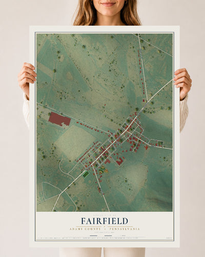 Map of Fairfield, Adams County, Pennsylvania, 24 x 36 inch unframed archival matte print