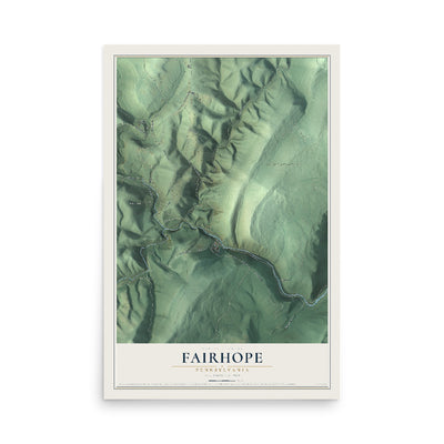 Map of Fairhope, Pennsylvania, 12 x 18 inch unframed archival matte print