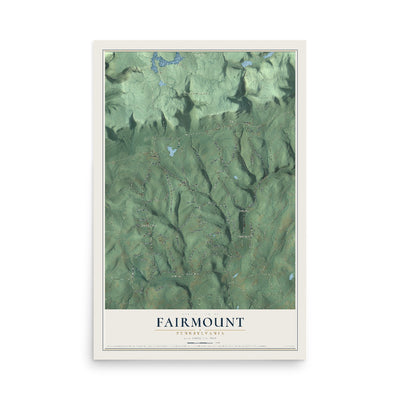Map of Fairmount, Pennsylvania, 12 x 18 inch unframed archival matte print