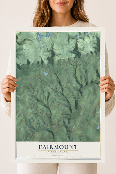 Map of Fairmount, Pennsylvania, 18 x 24 inch unframed archival matte print