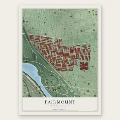 Fairmount, Philadelphia, Pennsylvania map print, the full design