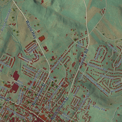 Close-up of the map of Fairview, Franklin County, Pennsylvania print showing street and building detail