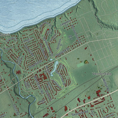 Close-up of the map of Fairview, Erie County, Pennsylvania print showing street and building detail