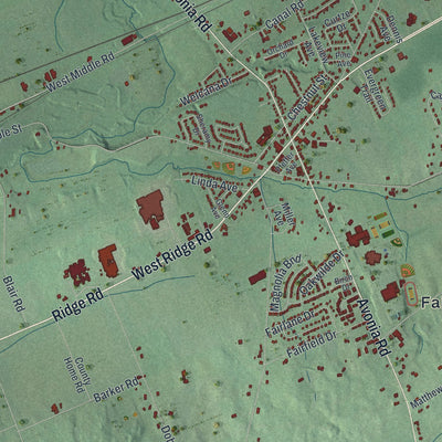 Second close-up of the map of Fairview, Erie County, Pennsylvania print showing more streets and buildings