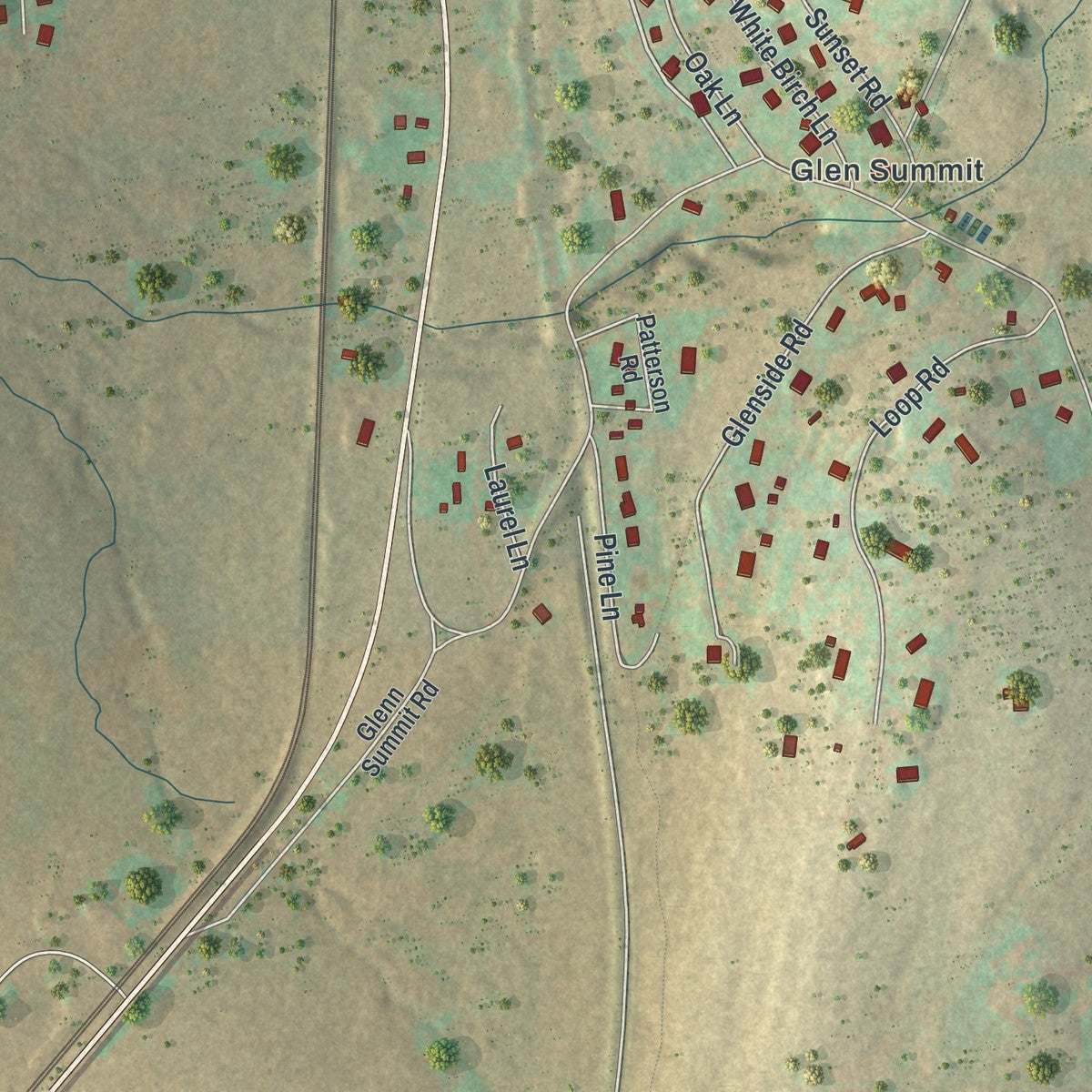 Second close-up of the map of Fairview, Luzerne County, Pennsylvania print showing more streets and buildings