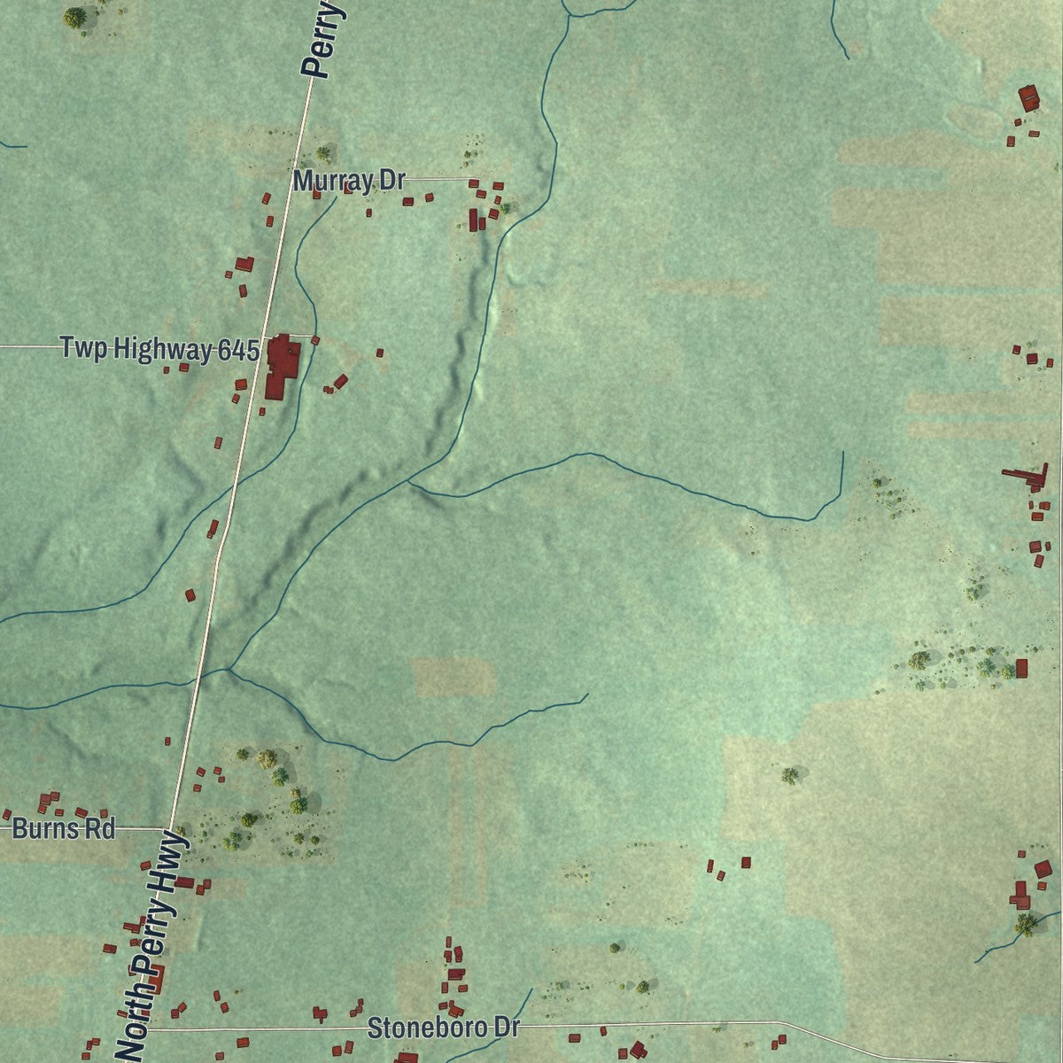 Close-up of the map of Fairview, Mercer County, Pennsylvania print showing street and building detail