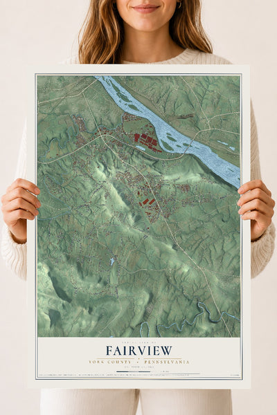 Map of Fairview, York County, Pennsylvania, 18 x 24 inch unframed archival matte print
