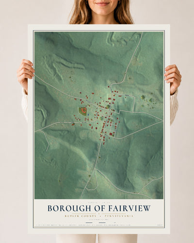 Map of the Borough of Fairview, Butler County, Pennsylvania, 24 x 36 inch unframed archival matte print