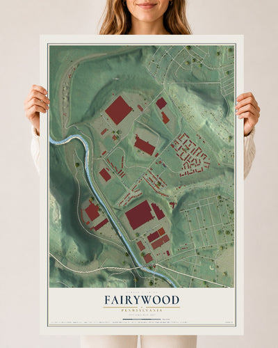 Map of Fairywood, Pennsylvania, 24 x 36 inch unframed archival matte print