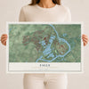 Map of Falls, Bucks County, Pennsylvania, 12 x 18 inch unframed archival matte print
