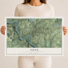 Map of Falls, Wyoming County, Pennsylvania, 12 x 18 inch unframed archival matte print