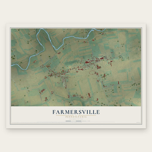 Farmersville, Pennsylvania map print, the full design
