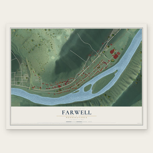 Farwell, Pennsylvania map print, the full design