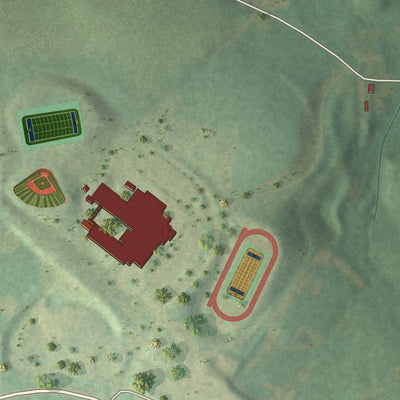 Second close-up of the map of Fawn Grove, Pennsylvania print showing more streets and buildings