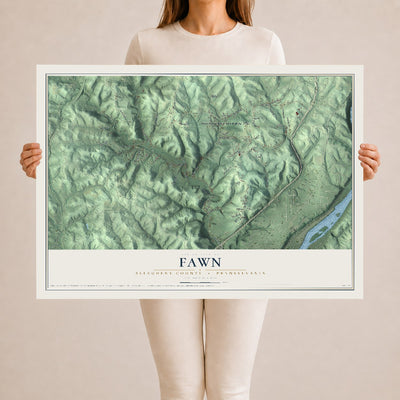 Map of Fawn, Allegheny County, Pennsylvania, 24 x 36 inch unframed archival matte print