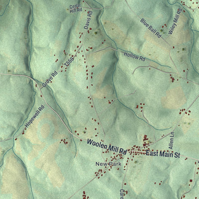 Close-up of the map of Fawn, York County, Pennsylvania print showing street and building detail
