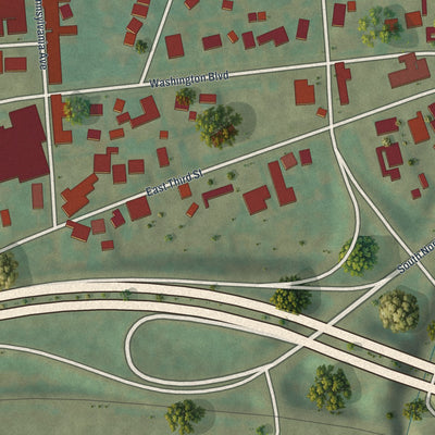 Close-up of the map of Faxon, Pennsylvania print showing street and building detail