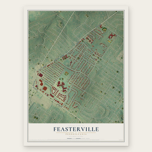 Feasterville, Pennsylvania map print, the full design