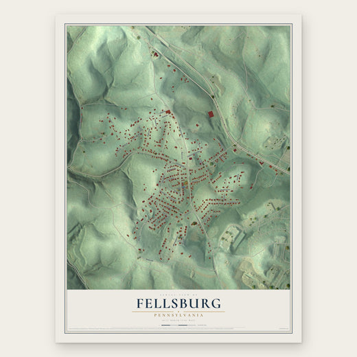 Fellsburg, Pennsylvania map print, the full design