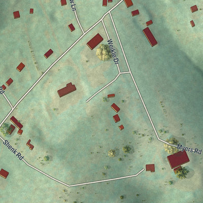 Second close-up of the map of Felton, Pennsylvania print showing more streets and buildings