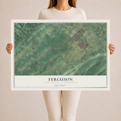 Map of Ferguson, Centre County, Pennsylvania, 24 x 36 inch unframed archival matte print