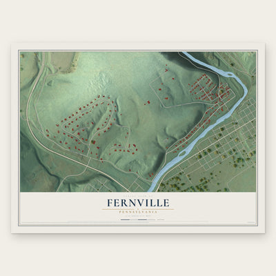Fernville, Pennsylvania map print, the full design