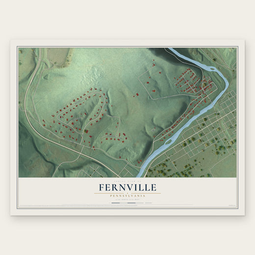 Fernville, Pennsylvania map print, the full design