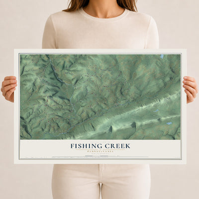 Map of Fishing Creek, Pennsylvania, 12 x 18 inch unframed archival matte print