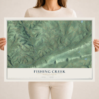 Map of Fishing Creek, Pennsylvania, 18 x 24 inch unframed archival matte print