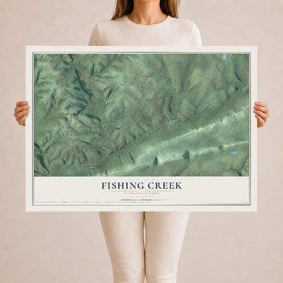 Map of Fishing Creek, Pennsylvania, 24 x 36 inch unframed archival matte print