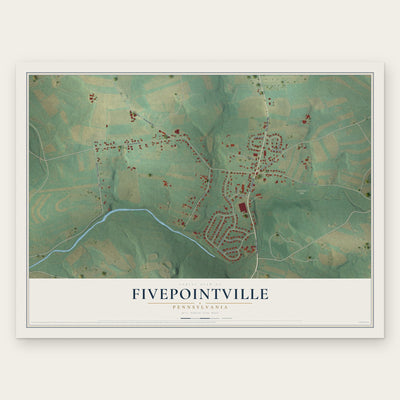 Fivepointville, Pennsylvania map print, the full design