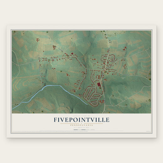 Fivepointville, Pennsylvania map print, the full design