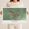 Map of Fleetwood, Pennsylvania, 12 x 18 inch unframed archival matte print