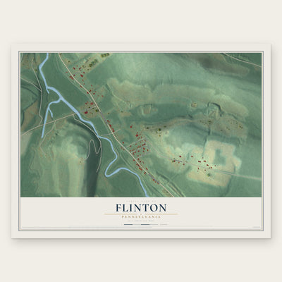 Flinton, Pennsylvania map print, the full design