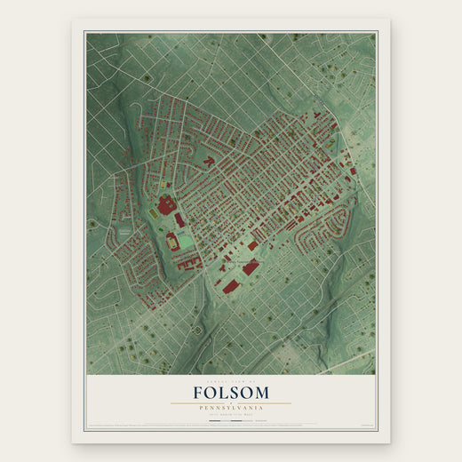 Folsom, Pennsylvania map print, the full design