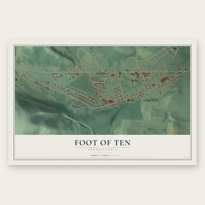 Foot of Ten, Pennsylvania map print, the full design