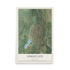 Map of Forest City, Pennsylvania, 12 x 18 inch unframed archival matte print