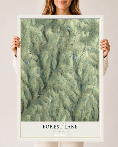Map of Forest Lake, Pennsylvania, 24 x 36 inch unframed archival matte print