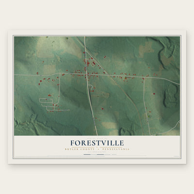 Forestville, Butler County, Pennsylvania map print, the full design