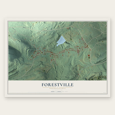 Forestville, Pennsylvania map print, the full design
