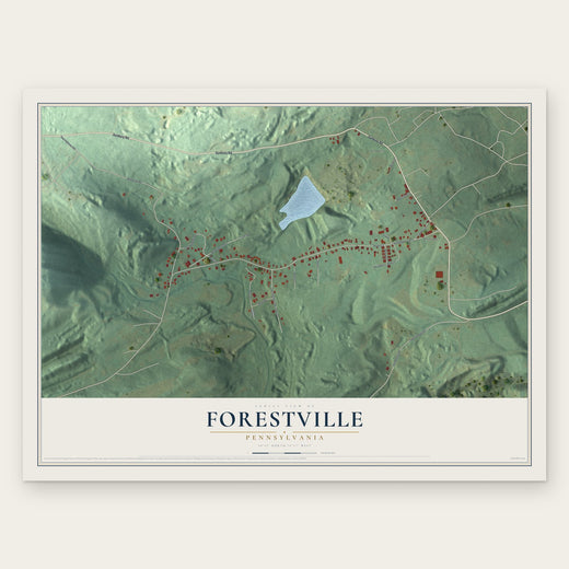 Forestville, Pennsylvania map print, the full design