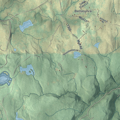 Second close-up of the map of Forkston, Pennsylvania print showing more streets and buildings