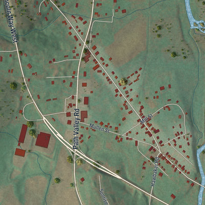 Close-up of the map of Fort Loudon, Pennsylvania print showing street and building detail