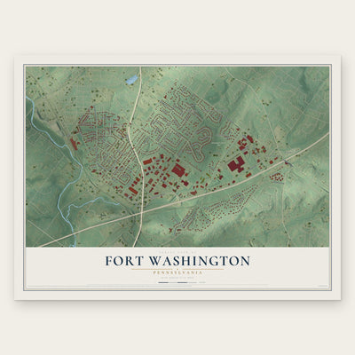Fort Washington, Pennsylvania map print, the full design