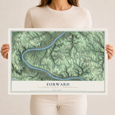 Map of Forward, Allegheny County, Pennsylvania, 12 x 18 inch unframed archival matte print