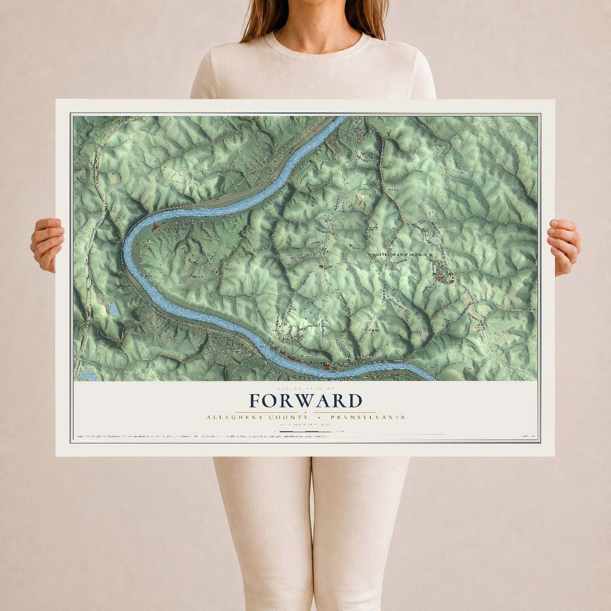 Map of Forward, Allegheny County, Pennsylvania, 24 x 36 inch unframed archival matte print