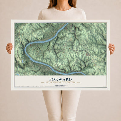 Map of Forward, Allegheny County, Pennsylvania, 24 x 36 inch unframed archival matte print