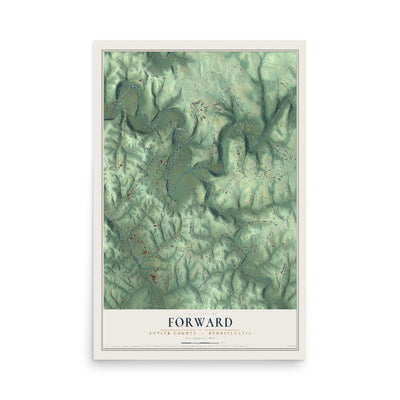 Map of Forward, Butler County, Pennsylvania, 12 x 18 inch unframed archival matte print