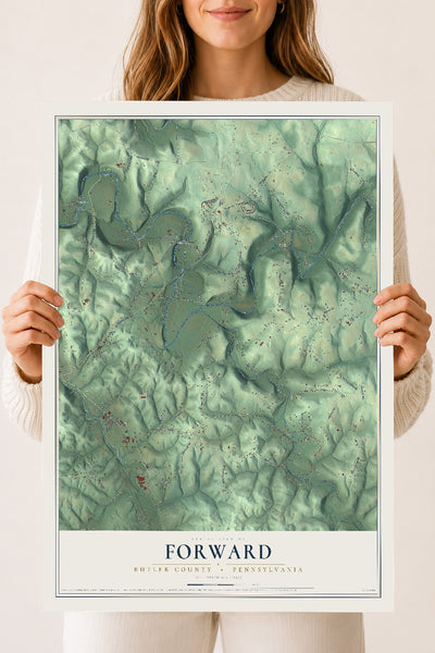 Map of Forward, Butler County, Pennsylvania, 18 x 24 inch unframed archival matte print