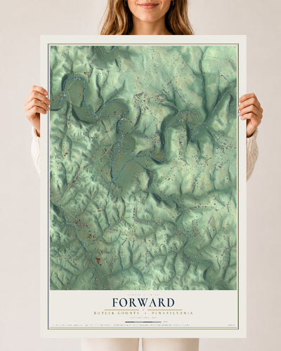 Map of Forward, Butler County, Pennsylvania, 24 x 36 inch unframed archival matte print